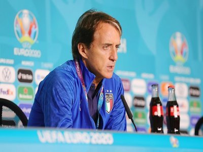L'entraîneur italien Roberto Mancini, le 1er juillet 2021 à Munich - - [UEFA/AFP]
