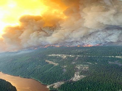 L'incendie de Sparks Lake, en Colombie-Britannique (Canada), le 29 juin 2021 - - [BC Wildfire Service/AFP]