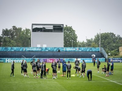 Les Danois à l'entraînement, à Elseneur, le 30 juin 2021 - Mads Claus Rasmussen [Ritzau Scanpix/AFP/Archives]