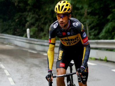 Le Slovène Primoz Roglic lors de la 8e étape du Tour de France, entre Oyonnax et Le Grand-Bornand, le 3 juillet 2021 - Thomas SAMSON [AFP]