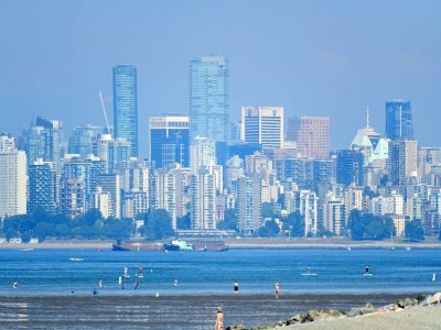 La ville de Vancouver dans une brume de chaleur, le 29 juin 2021 au Canada - Don MacKinnon [AFP]