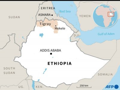 Carte de la région du Tigré, en Ethiopie - Aude GENET [AFP/Archives]