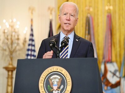Le président américain Joe Biden lors d'une déclaration sur la situation en Afghanistan, le 8 juillet 2021 à la Maison Blanche, à Washington - SAUL LOEB [AFP]