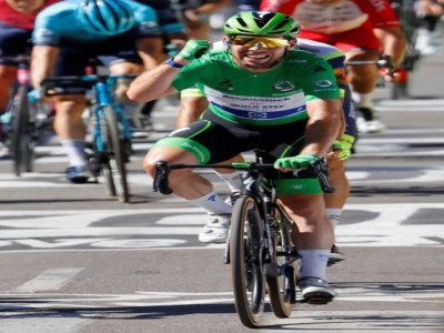 Le Britannique Mark Cavendish vainqueur de la 13e étape du Tour de France, entre Nîmes et Carcassonne, le 9 juillet 2021 - Thomas SAMSON [AFP]