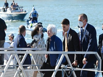 La secrétaire américaine au Trésor Janet Yellen arrive à Venise pour participer au G20 Finances, le 9 juillet 2021 - Andreas SOLARO [AFP]