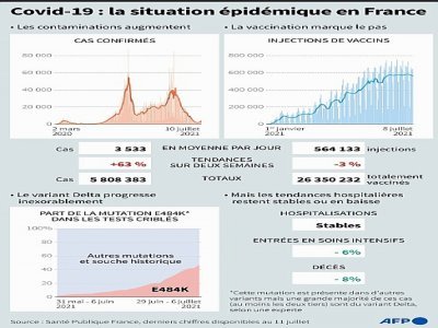 Covid-19 : la situation épidémique en France - Alain BOMMENEL [AFP]