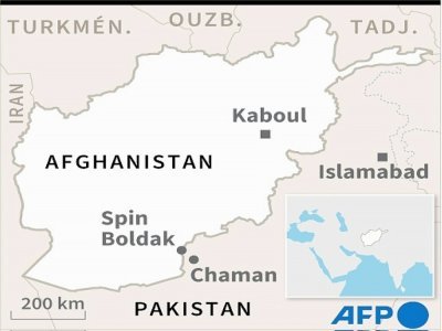 Carte d'Afghanistan localisant Spin Boldak près de la frontière Pakistanaise - [AFP]