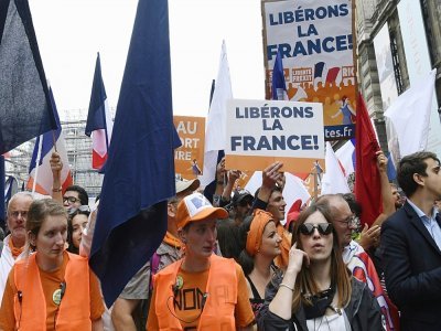 La manifestation contre la vaccination et le pass sanitaire le 17 juillet à Paris - Bertrand GUAY [AFP]