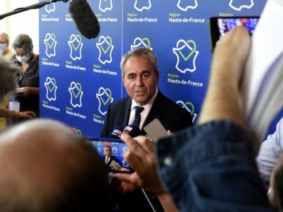 Xavier Bertrand, réélu président de la région Hauts-de-France, le 2 juillet 2021 à Lille - FRANCOIS LO PRESTI [AFP/Archives]