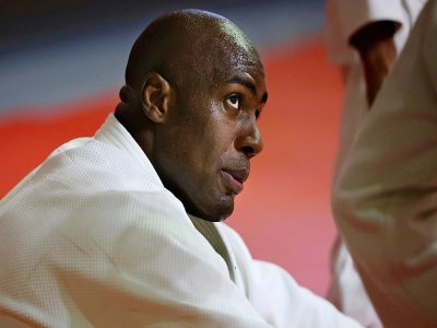 Le judoka français Teddy Riner lors d'un entraînement, le 22 juin 2021 à Paris - THOMAS COEX [AFP]