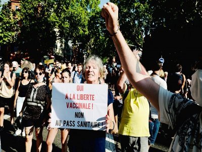 Manifestation à Toulouse le 21 juillet 2021 contre le pass sanitaire - Fred SCHEIBER [AFP]