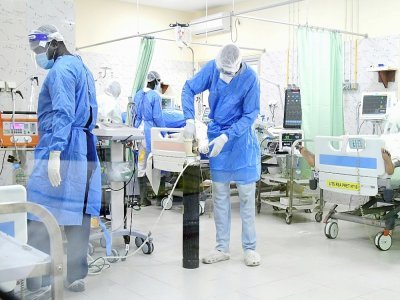 Une unité de soins intentifs à l'hôpital de Grand Yoff, quartier populaire de Dakar, le 28 juillet 2021 - Seyllou, SEYLLOU [AFP]