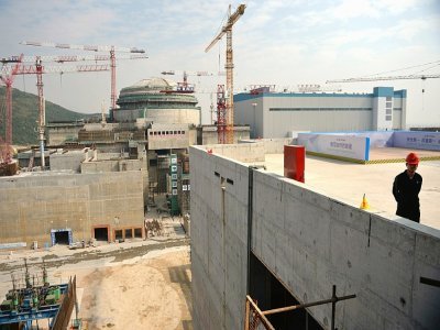 La centrale nucléaire de Taishan pendant sa construction, le 8 décembre 2013 dans la province chinoise du Guangdong - PETER PARKS [AFP/Archives]