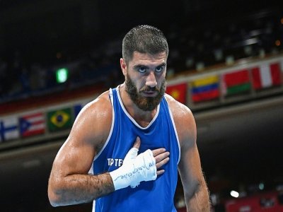Le boxeur français Mourad Aliev, le 29 juillet 2021 aux JO de Tokyo - Luis ROBAYO [POOL/AFP]