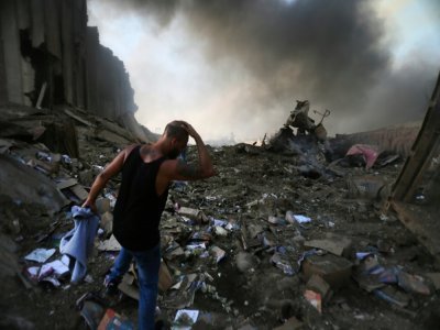 Dévastation au port de Beyrouth après l'explosion du 4 août 2020 - STR [AFP/Archives]