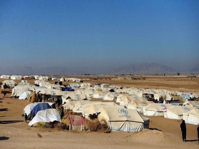 Vue d'ensemble de tentes d'un camp de déplacés dans le district de Dand, dans la province de Kandahar (Afghanistan), le 7 janvier 2021 - Javed TANVEER [AFP/Archives]