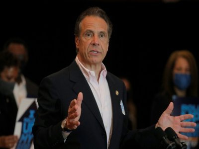 Andrew Cuomo à New York le 5 avril 2021 - BRENDAN MCDERMID [POOL/AFP/Archives]