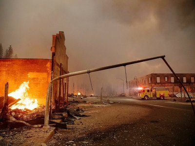 La ville de Greenville en Californie, décimée par les flammes, le 4 août 2021 - JOSH EDELSON [AFP]