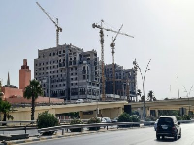 Un hôtel en construction à Tripoli, en Libye, le 13 août 2021 - Mahmud TURKIA [AFP]