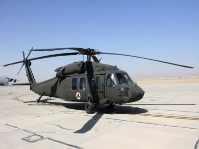 Un hélicoptère Black Hawk de l'armée afghane à la base de Kandahar en septembre 2017 - Thomas WATKINS [AFP/Archives]