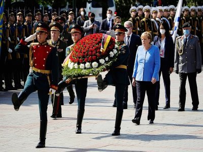 La chancelière allemande Angela Merkel en visite à Moscou le 20 août 2021 - Alexander Zemlianichenko [POOL/AFP]