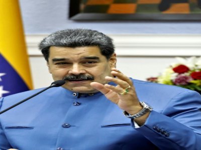Le président vénézuélien Nicolas Maduro lors d'une réunion de son gouvernement à Caracas, le 20 aout  2021. - ZURIMAR CAMPOS [Venezuelan Presidency/AFP]