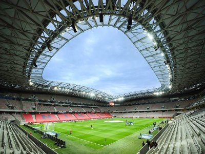 Le stade de l'Allianz Riviera, le 16 mai 2021 à Nice, avant le match de Ligue 1 contre Strasbourg, où se déroulera, à huis clos, le prochain match des Aiglons face à Bordeaux, le 28 août 2021 - CLEMENT MAHOUDEAU [AFP/Archives]