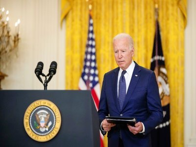 Joe Biden lors d'un discours sur l'Afghanistan à la Maison Blanche le 26 août 2021 - Drew Angerer [GETTY IMAGES/AFP/Archives]