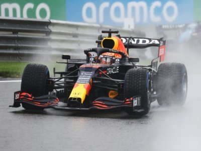 Le Néerlandais Max Verstappen (Red Bull) lors du tour de chauffe du GP de F1 de Belgique, le 29 août 2021 à Spa-Francorchamps - Kenzo Tribouillard [AFP]