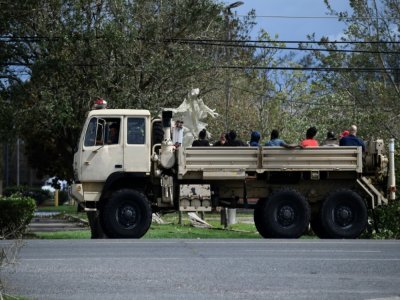 Un camion de la garde nationale, à Laplace, en Louisiane, le 30 août 2021 - Patrick T. FALLON [AFP]
