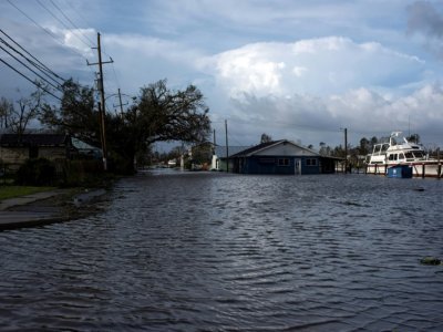 Une maison inondée à Montegut, en Louisiane, le 30 août 2021 - Mark Felix [AFP]