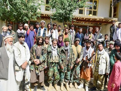 Des combattants anti-talibans rassemblés dans le district de Khenj, dans la vallée du Panchir, le 31 août 2021 - AHMAD SAHEL ARMAN [AFP]