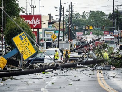 Les dégâts après le passage d'une tornade à Annapolis, aux Etats-Unis, le 1er septembre 2021 - Drew Angerer [GETTY IMAGES NORTH AMERICA/AFP]