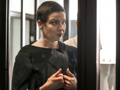 Maria Kolesnikova, le 4 août 2021, au premier jour de son procès à Minsk - Ramil NASIBULIN [BELTA/AFP/Archives]