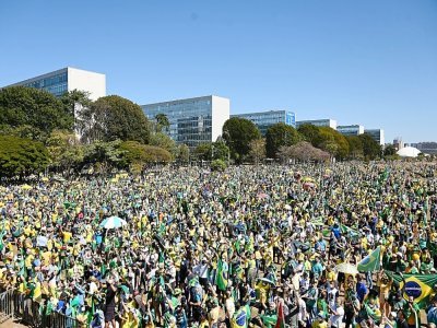 Manifestation de soutien au président Jair Bolsonaro sur l'Esplanade des ministères à Brasilia, le 1er août 2021 - EVARISTO SA [AFP]
