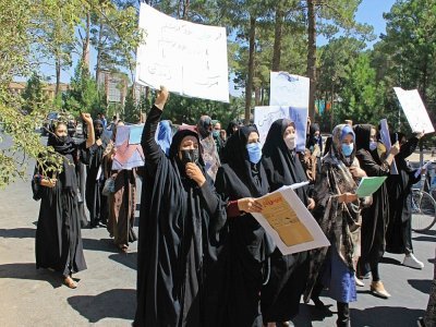 Des Afghanes manifestent à Hérat, le 2 septembre 2021 - - [AFP/Archives]
