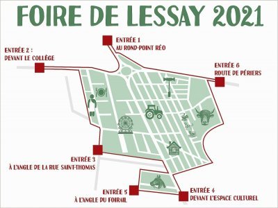 Plan des entrées - Foire de Lessay