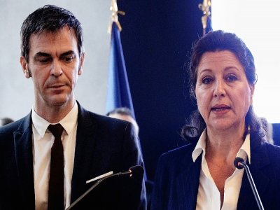 Passation de pouvoir entre Olivier Véran et  Agnès Buzyn le 17 février 2020 - GEOFFROY VAN DER HASSELT [AFP/Archives]