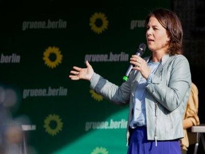 Annalena Baerbock, candidate des Verts à la chancellerie en Allemagne, à Berlin le 7 septembre 2021 - Stephane LELARGE [AFP]