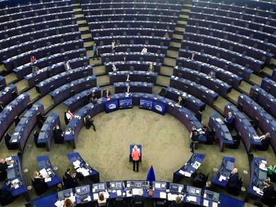 Discours sur l'état de l'Union européenne d'Ursula von der Leyen à Strasbourg le 15 septembre 2021 - YVES HERMAN [POOL/AFP]