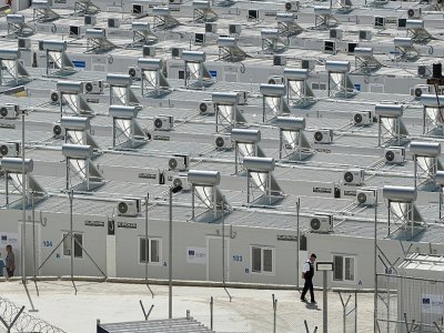 Le centre d'accueil et d'identification des migrants sur l'île de Samos en Grèce, le 18 septembre 2021 - LOUISA GOULIAMAKI [AFP]