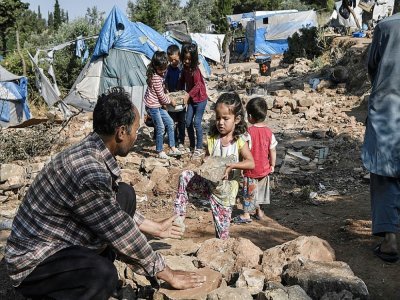 Le bidonville de Vathy sur l'île de Samos en grèce, le 18 juin 2019 - LOUISA GOULIAMAKI [AFP/Archives]