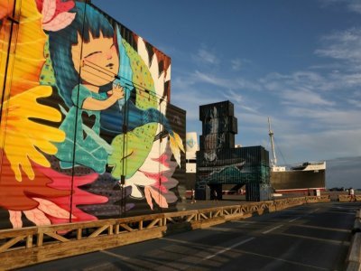 Container peint par un street artiste le 17 septembre 2021 au Barcarès - RAYMOND ROIG [AFP]