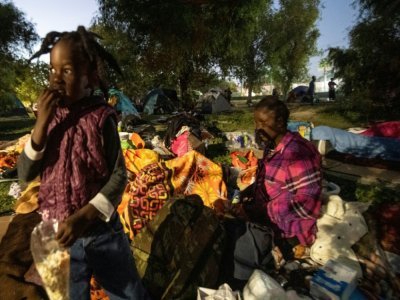 Des migrants haïtiens campent à Ciudad Acuna au Mexique dans l'espoir de gagner les Etats-Unis, le 23 septembre 2021 - PEDRO PARDO [AFP]