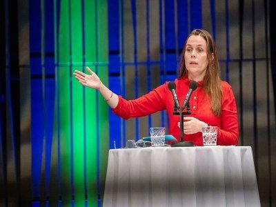 La Première ministre islandaise Katrin Jakobsdottir, le 20 août 2019 à Reykjavik - Halldor KOLBEINS [AFP/Archives]