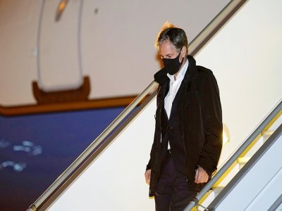 Le secrétaire d'Etat américain Antony Blinken à son arrivée à Paris, à l'aéroport du Bourget, le 4 octobre 2021 - Patrick Semansky [POOL/AFP]