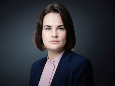 La cheffe de l'opposition bélarusse Svetlana Tikhanovskaïa à Paris le 17 septembre 2021 - JOEL SAGET [AFP]