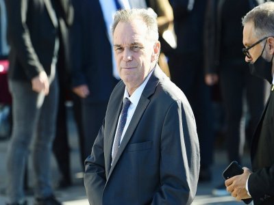 Renaud Muselier lors des funérailles de Bernard Tapie à Marseille, le 8 octobre 2021 - Sylvain THOMAS [AFP]