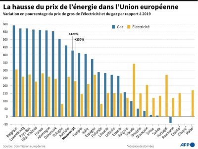 La hausse du prix de l'énergie dans l'Union européenne - Romain ALLIMANT [AFP]