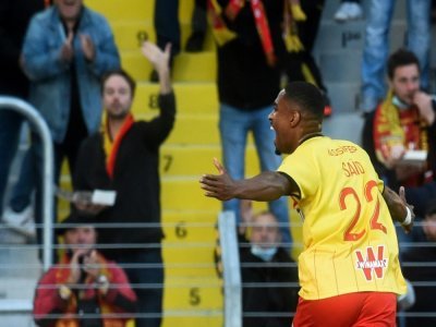 L'attaquant lensois Wesley Saïd s'est offert un doublé dans le large succès du RC Lens sur le FC Metz au Stade Bollaert, le 24 octobre 2021 - FRANCOIS LO PRESTI [AFP]